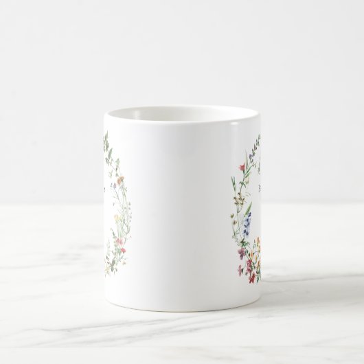 Mug Faveur de mariage de fleurs sauvages rustiques (Centre)
