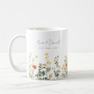 Mug Faveur de mariage élégante de fleurs sauvages