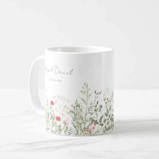 Mug Faveur de mariage Prairie de fleurs sauvages (Devant gauche)