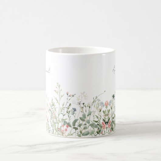 Mug Faveur de mariage Prairie de fleurs sauvages (Centre)