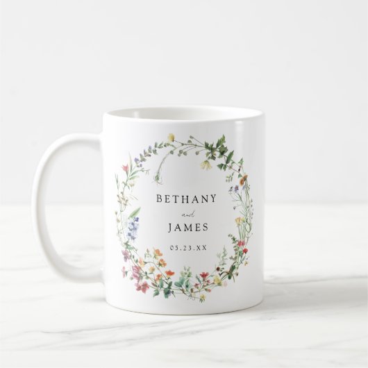 Mug Faveur de mariage Rustique Fleur Sauvage (Gauche)