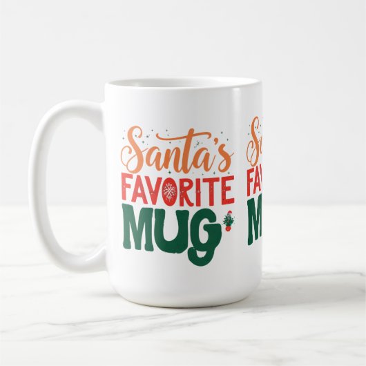Mug favori de père Noël - Design classique 15 oz (Gauche)
