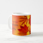 Mug Favori de Thanksgiving Vacances Rouge Orange Feuil (Devant gauche)