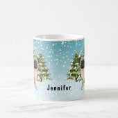 Mug Fawn Carlin joli dessin Chien Snowy Forêt d'hiver (Centre)