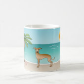 Mug Fawn Italien Greyhound À Tropical Summer Beach (Centre)