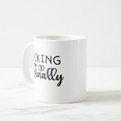 Mug fcccking enfin, Drôle cadeau Fiançailles (Devant gauche)