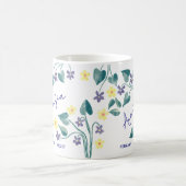 Mug February Birth Flower Custom Name Primrose Violet (Centre)