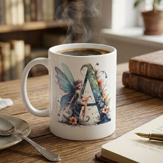 Mug Fée à lettre monogramme A