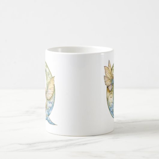 Mug Fée arc-en-ciel initiale 'Q' (Centre)