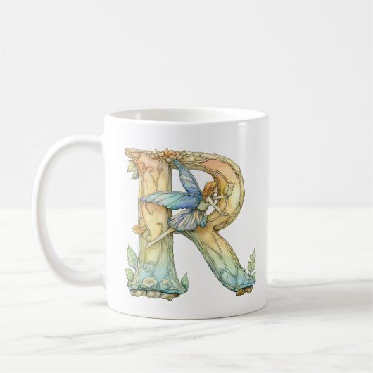 Mug Fée Arc-en-Ciel Initiale 'R' (Gauche)