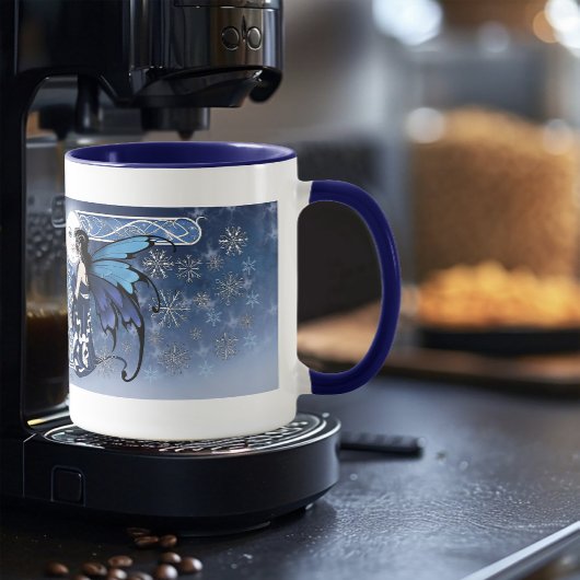 Mug Fée celtique de la lune d'hiver Flocons de neige b