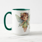 Mug Fée de la Forêt Enchantée : lutin vert pastel (Gauche)
