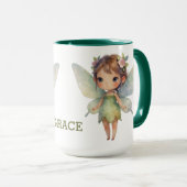 Mug Fée de la Forêt Enchantée : lutin vert pastel (Devant droit)