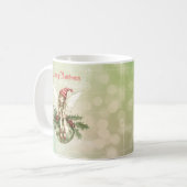 Mug Fée de Noël mignonne sur un ornement (Devant gauche)
