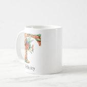 Mug Fée de Noël personnalisée avec monogramme initial  (Devant gauche)