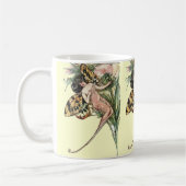 Mug Fée de papillon Art nouveau vintage (Gauche)