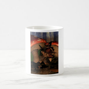 Mug Fée de région boisée sous des champignons