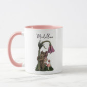 Mug Fée d'ours rose mou dans la forêt enchantée (Gauche)