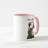 Mug Fée d'ours rose mou dans la forêt enchantée (Devant droit)