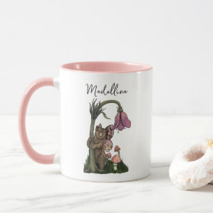 Mug Fée d'ours rose mou dans la forêt enchantée
