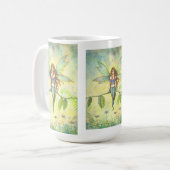Mug Fée du jardin vert par Molly Harrison Fantasy Art (Devant gauche)