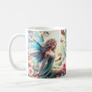 Mug - Fée en Jardin des Fleurs, Papillons