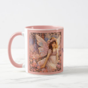 Mug Fée Fantaisiste dans un Jardin Floral Rose de Rêve