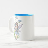 Mug Fée Fleur Myosotis Mignonne (Devant gauche)