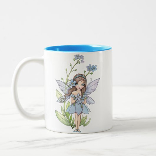 Mug Fée Fleur Myosotis Mignonne (Gauche)