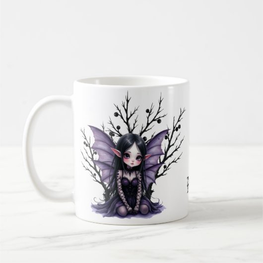 Mug Fée foncée mignonne avec ailes de chauve-souris (Gauche)