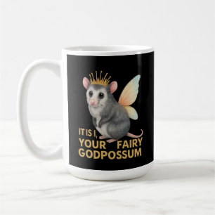 Mug Fée Godpossum Cute Opossum avec Couronne et ailes