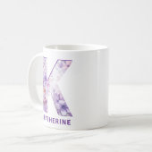 Mug Fée Lilac personnalisée Monogramme K (Devant gauche)