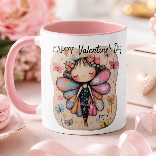 Mug Fée papillon mignonne de la Saint-Valentin personn