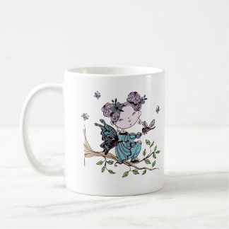 Mug Fée papillon sur une branche d'arbre