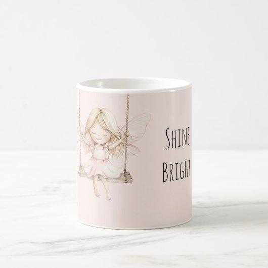 Mug Fée Rose Blush sur une Balançoire (Centre)