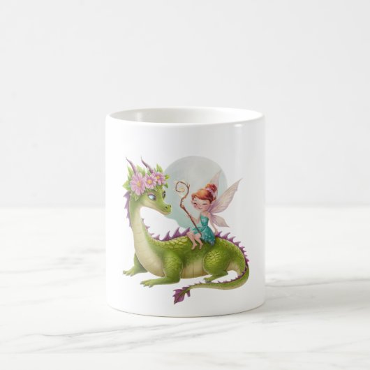 Mug "Fée sauvage sur dragon vibrant" (Centre)