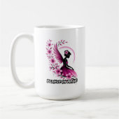 Mug Fée silhouette florale rose (Gauche)