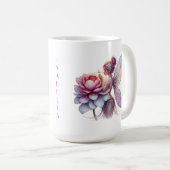 Mug Fée tenant une fleur surdimensionnée Personnalisée (Devant droit)