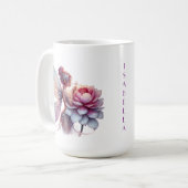 Mug Fée tenant une fleur surdimensionnée Personnalisée (Devant gauche)