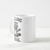 Mug Feeling Feral Raccoon Drink Coffee Funny Trash Pan (Devant gauche)