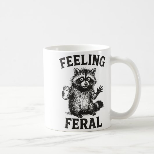 Mug Feeling Feral Raccoon Drink Coffee Funny Trash Pan (Droite)
