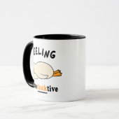 Mug Feeling Unproductive Funny Sleeping Duck Meme (Devant gauche)