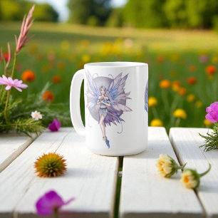 Mug Fées de la lune bleu pervenche et violet