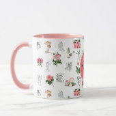 Mug Fées Rose Floral Champignons Fée Château Monogramm (Gauche)
