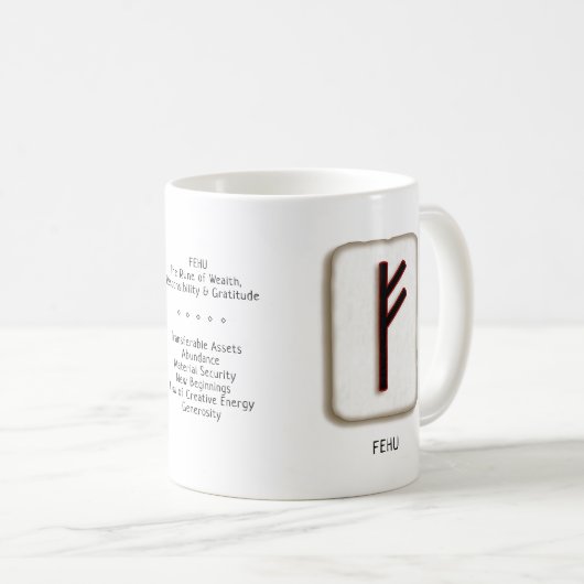Mug Fehu RuneStone (Devant droit)