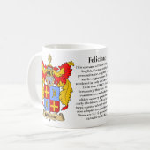 Mug Feliciano, l'origine, la signification et la crête (Devant gauche)