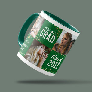 Mug Félicitations 2025 Graduate Photo Cadeau Vert