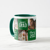 Mug Félicitations 2025 Graduate Photo Cadeau Vert (Devant gauche)