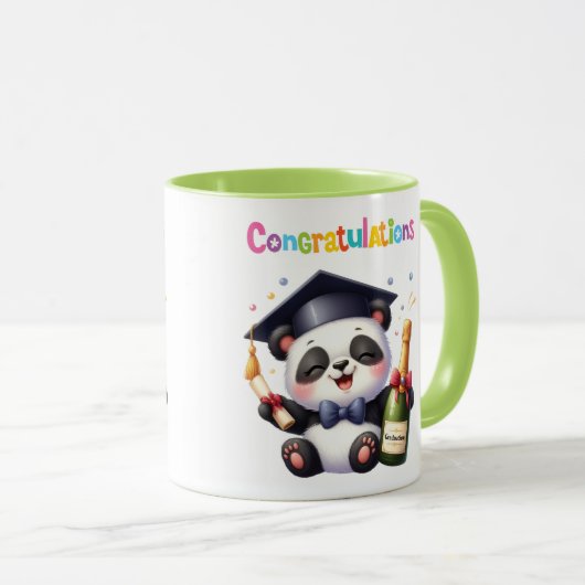 Mug Félicitations à Panda Graduation (Devant droit)