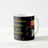 Mug Félicitations aux diplômés Fête Noir (Devant droit)